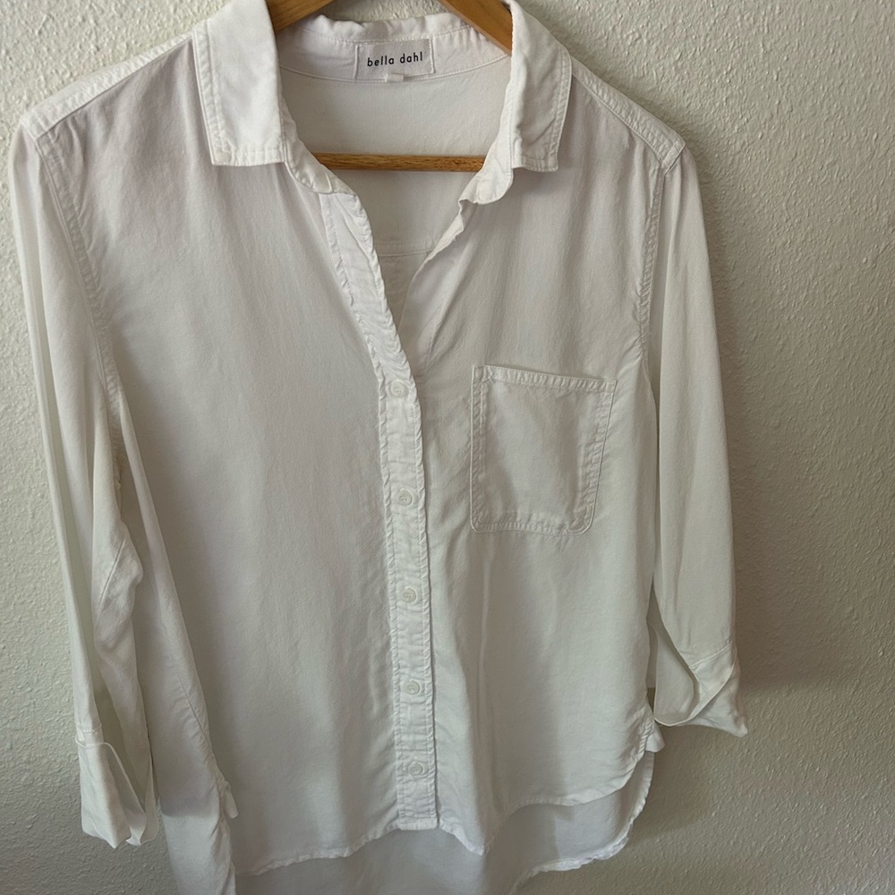 Bella Dahl Tencel White Button Down Shirt